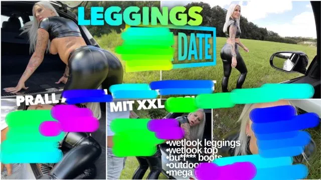 LEGGINGS FICK DATE | BubbleButt Bitch benutzt mit XXL FACIAL